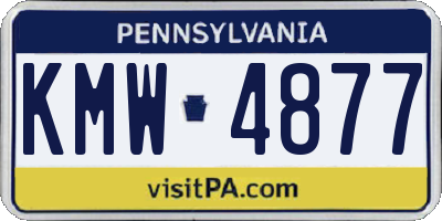 PA license plate KMW4877