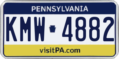PA license plate KMW4882