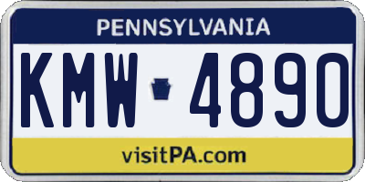PA license plate KMW4890