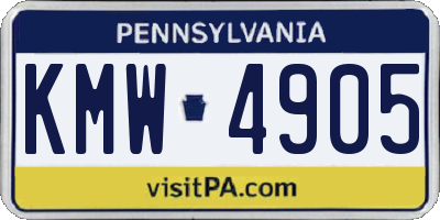 PA license plate KMW4905