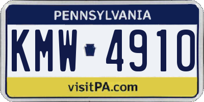 PA license plate KMW4910