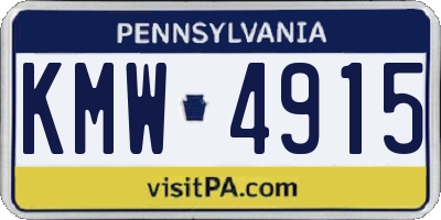 PA license plate KMW4915
