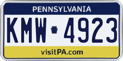 PA license plate KMW4923