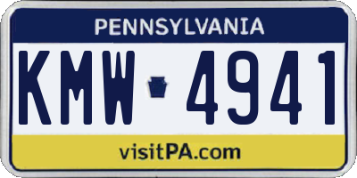 PA license plate KMW4941
