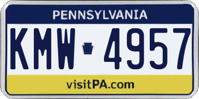 PA license plate KMW4957