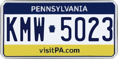 PA license plate KMW5023