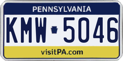 PA license plate KMW5046