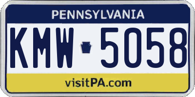 PA license plate KMW5058