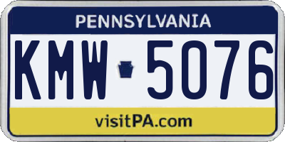 PA license plate KMW5076