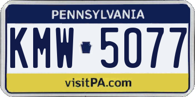 PA license plate KMW5077