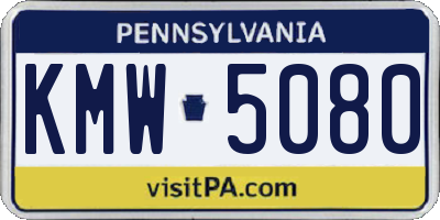 PA license plate KMW5080