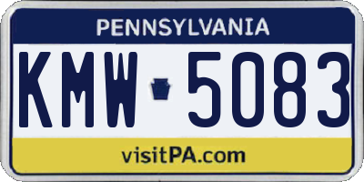 PA license plate KMW5083