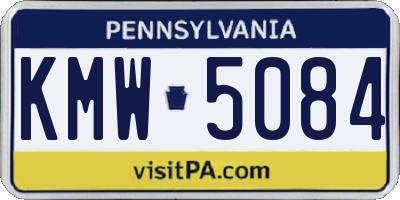 PA license plate KMW5084