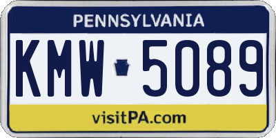 PA license plate KMW5089