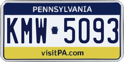 PA license plate KMW5093