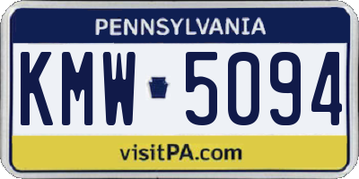 PA license plate KMW5094