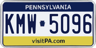 PA license plate KMW5096