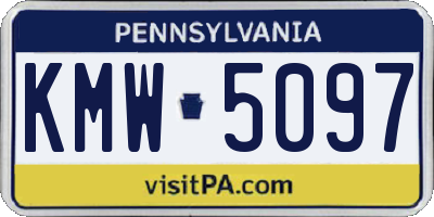 PA license plate KMW5097