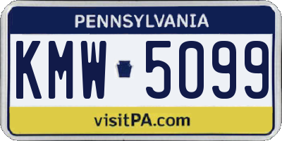PA license plate KMW5099