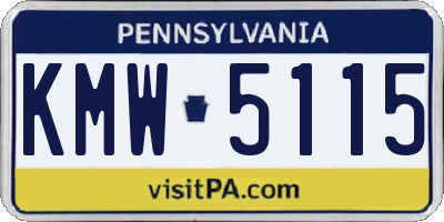 PA license plate KMW5115