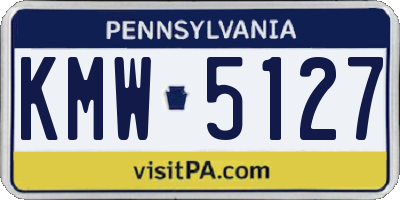 PA license plate KMW5127
