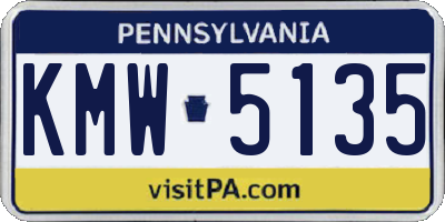 PA license plate KMW5135