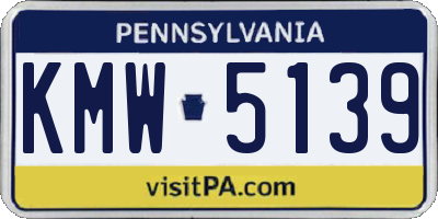 PA license plate KMW5139