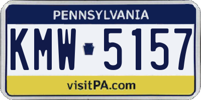 PA license plate KMW5157