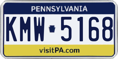 PA license plate KMW5168