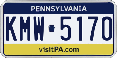 PA license plate KMW5170