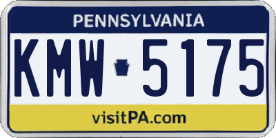 PA license plate KMW5175