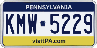 PA license plate KMW5229