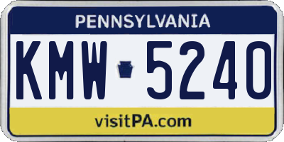 PA license plate KMW5240