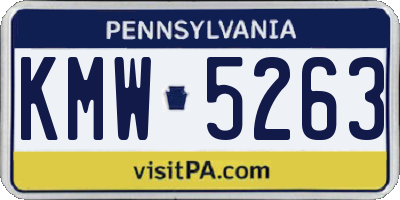PA license plate KMW5263