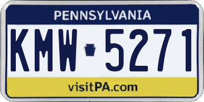 PA license plate KMW5271
