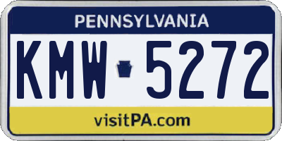 PA license plate KMW5272