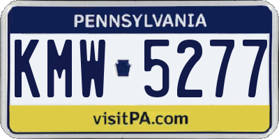 PA license plate KMW5277