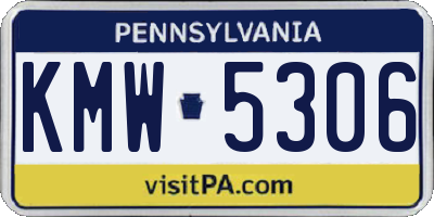 PA license plate KMW5306