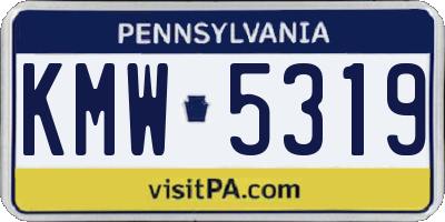 PA license plate KMW5319