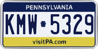 PA license plate KMW5329