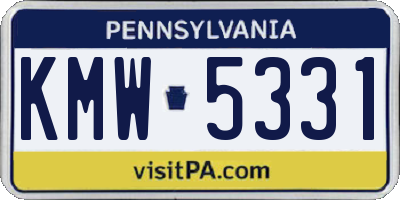 PA license plate KMW5331