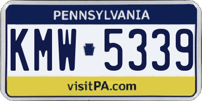 PA license plate KMW5339