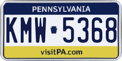 PA license plate KMW5368