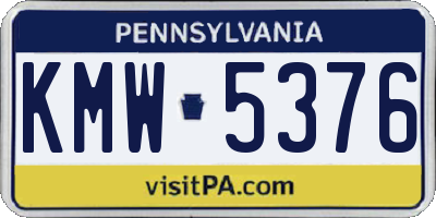 PA license plate KMW5376