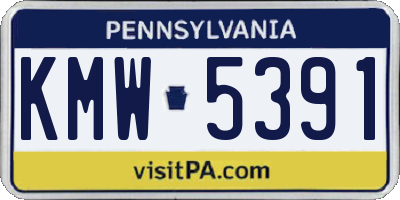 PA license plate KMW5391