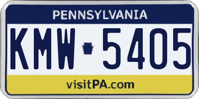 PA license plate KMW5405