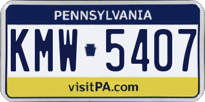 PA license plate KMW5407