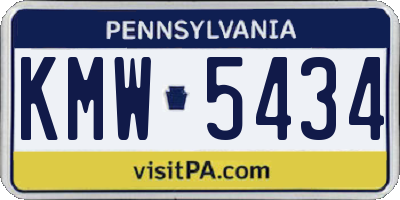 PA license plate KMW5434