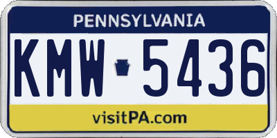 PA license plate KMW5436
