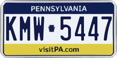 PA license plate KMW5447